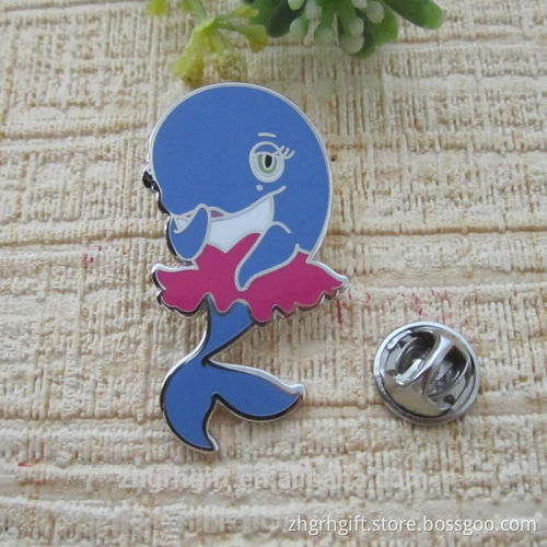Hot Sale Zinc Alloy Little Dolphin Lapel Pin Custom Made Badge